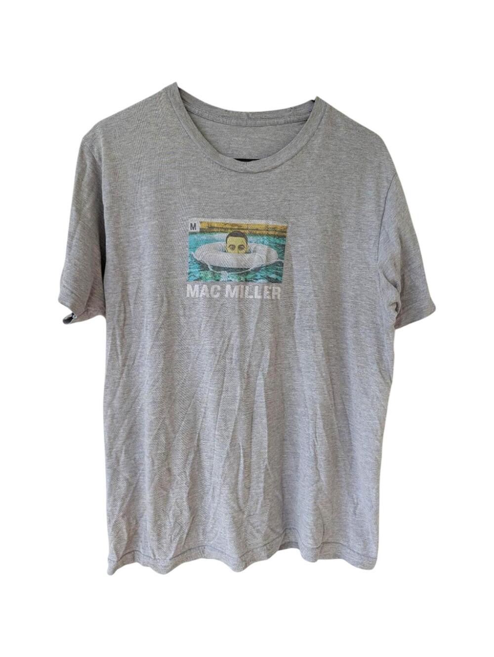 Mac Miller Swimming Shirt Large Gray Graphic Tee Hip Hop Rap Merch Indie Grunge